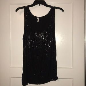 XL black sequin tank